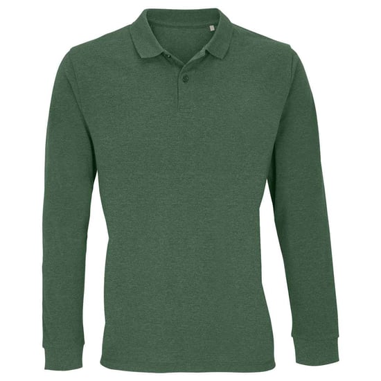 SOLS Unisex Adult Planet Long-Sleeved Polo Shirt (Bottle Green) - Image 1