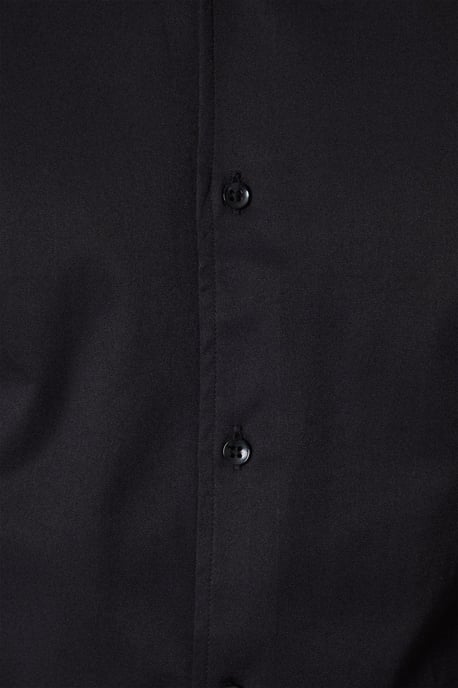 Black Tailored Fit Long Sleeve Easy Iron Shirt - Image 4