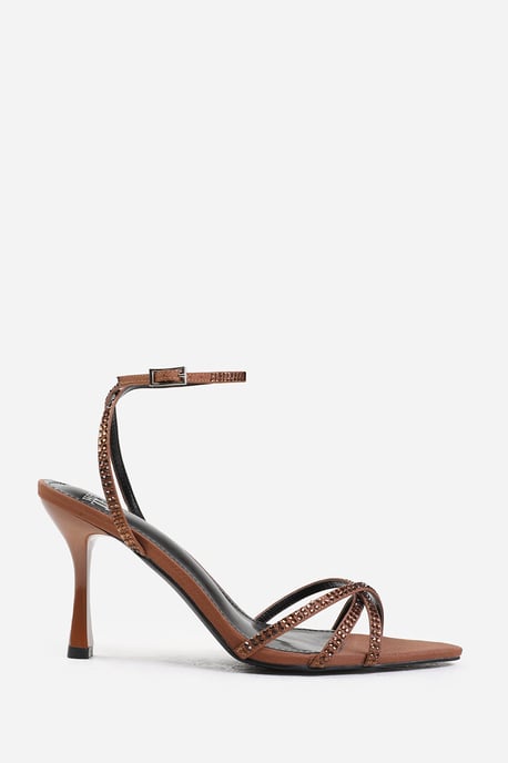Wheres That From Womens 'Audra' Cross Over Strap With Gem Detailing Heels