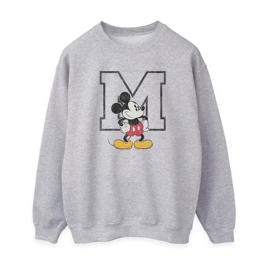 Disney Womens/Ladies Classic M Mickey Mouse Sweatshirt (Heather Grey) - Image 1