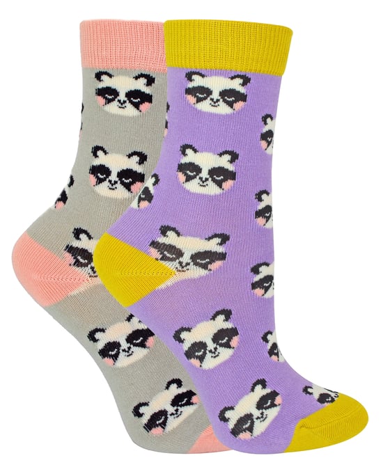 Miss Sparrow - Pack de 2 calcetines de bambú con dibujos de animales - Panda - Image 1
