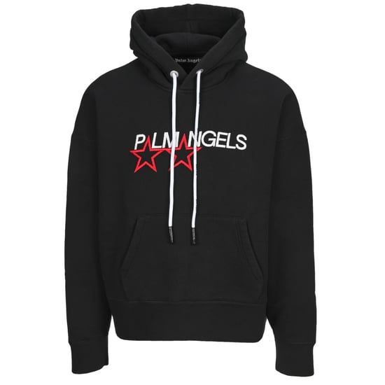 Palm Angels sudadera con capucha negra con logo y estrellas bordadas - Image 1
