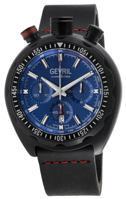 Gevril Men's Canal St Blue Automatic Chronograph Sellita SW200 Watch