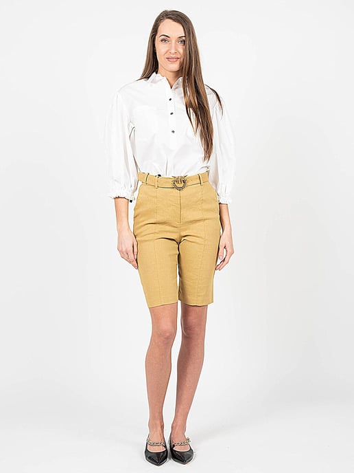 Pinko Shorts Bellona Mujer Beige - Image 2