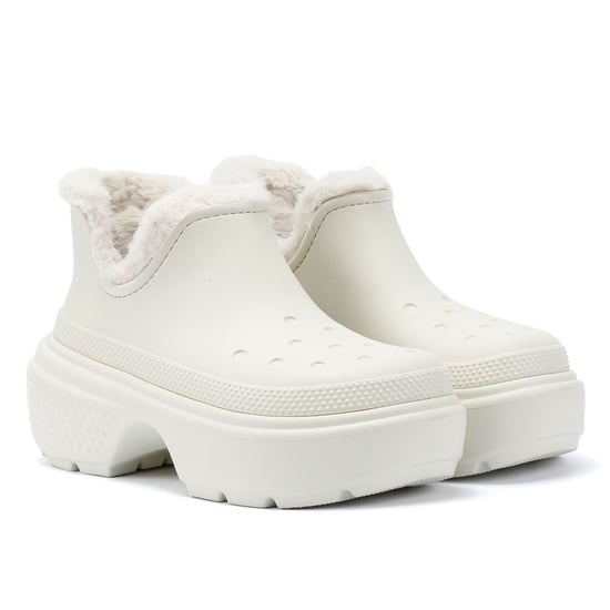 Crocs Stomp Lined Shorty Women's Off White Boots - Image 1