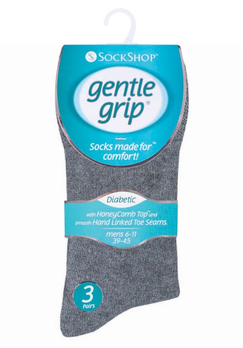 Gentle Grip - Calcetines para diabéticos para hombre, 6 pares, multiempaque, con parte superior de peine de miel y costuras de los dedos unidas a mano - BNG - Image 2