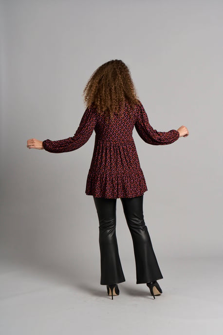 Floral Tunic Top - Red