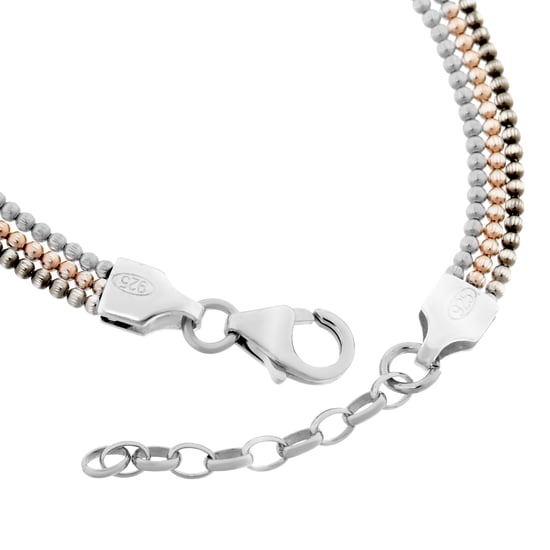 Orphelia Women's 925 Sterling Silver Bracelet - Silver/Rosegold/Black ZA-7203