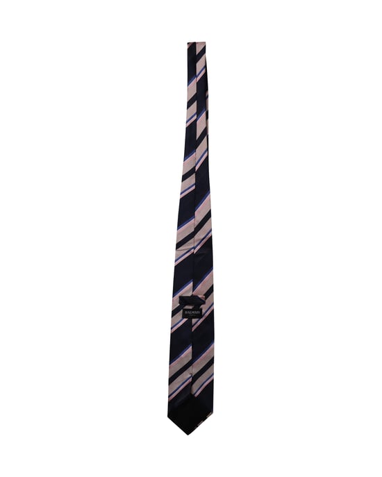 Balmain Striped Tie in Multicolor Silk - Image 3