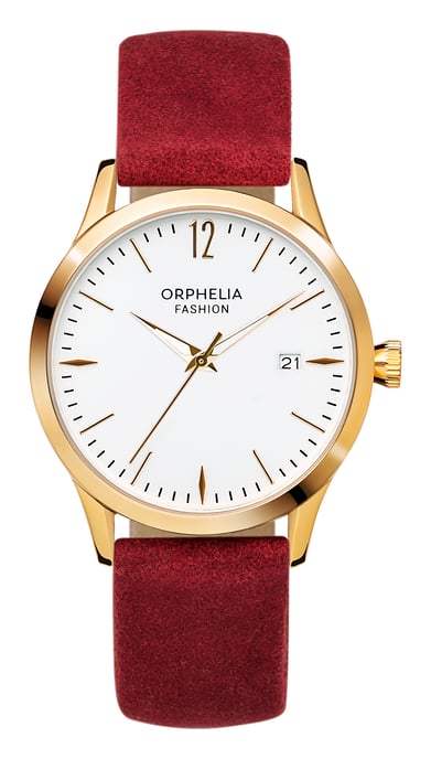Orphelia Fashion Suede Women's Red Watch OF711701 - Image 1