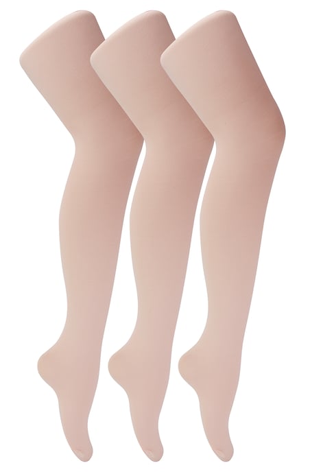Sock Snob - 3 Pack Mallas de Ballet para Niñas de 70 Denier | Mallas de Danza con Pies Suaves y Confortables para Niños en Rosa y Blanco - Rosa - Image 1