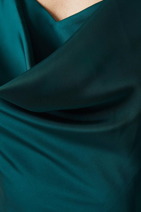 Cowl Neck A-line Satin Bridesmaids Dress - Image 5