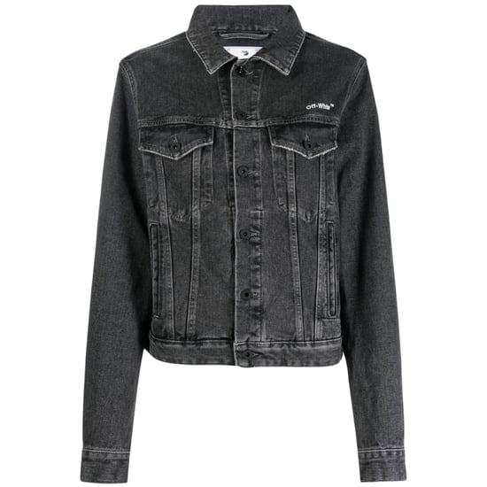 Off-White Diag Design Regular Fit Dark Grey Denim Jacket