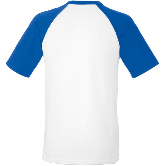 Fruit Of The Loom Mens Short Sleeve Baseball T-Shirt (White/Royal Blue) - Image 2