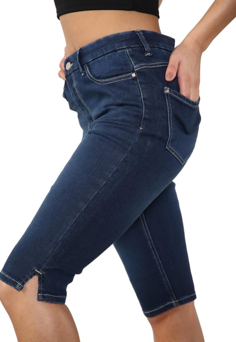 MYT Shorts De Mezclilla De Talle Alto Magic Shaping Azul Mujer - Image 3