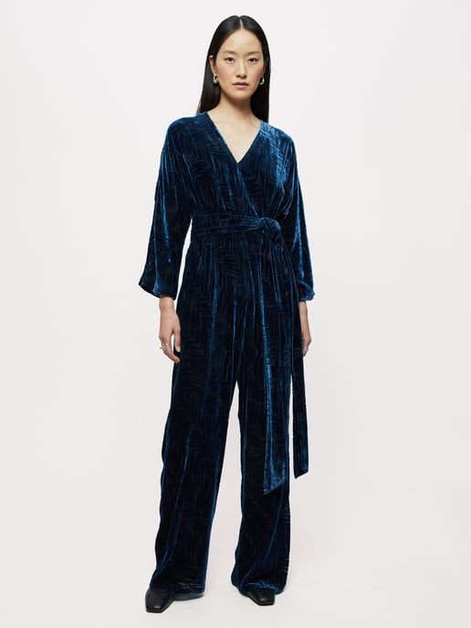 Zebra Devore Velvet Jumpsuit
