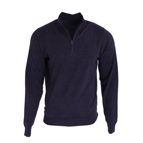 Premier Mens 1/4 Zip Neck Knitted Sweater (Navy) - Image 1