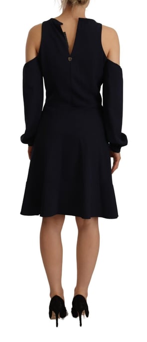 Vestido A-line de mangas largas y hombros descubiertos en negro para mujer Twinset - Image 3