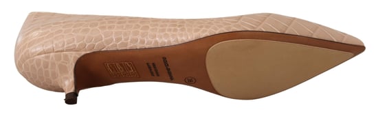 Zapatos de Mujer con Tacones Kitten de Cuero Beige Dolce & Gabbana - Image 5