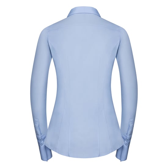 Russell Collection Womens/Ladies Ultimate Stretch Slim Long-Sleeved Shirt (Bright Sky) - Image 2