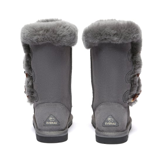 EVER AU Botas altas con botones de cuerno para mujer - Ashy - Image 5