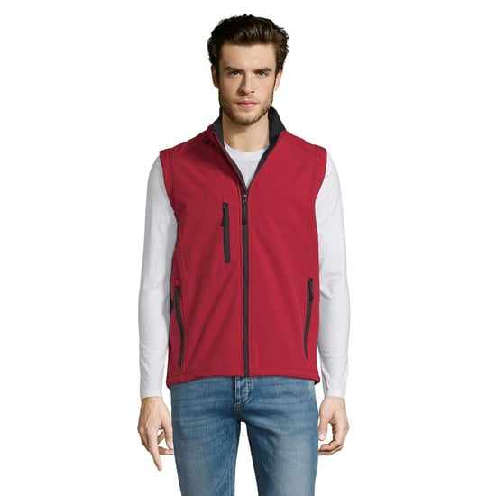 SOLS Mens Rallye Softshell Sleeveless Gilet (Pepper Red) - Image 1