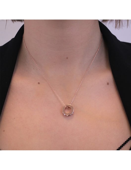 Colgantes de rodillos cuadrados - Oro rosa y cristal - Image 2