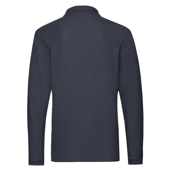 Fruit of the Loom Mens Premium Pique Long-Sleeved Polo Shirt (Deep Navy) - Image 2
