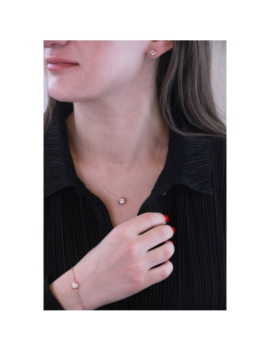 Conjunto Luna - Oro rosa y cristal - Image 2