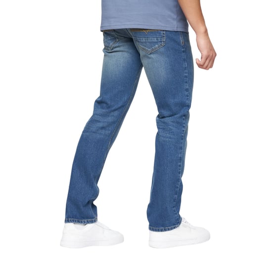Crosshatch Mens Chas Straight Jeans (Mid Wash) - Image 2