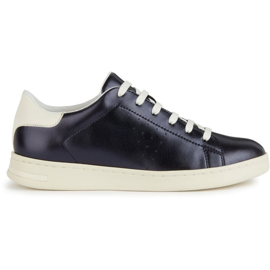 Geox D Jaysen B Leather Women's Dark Jeans/Optic White Trainers - Image 5
