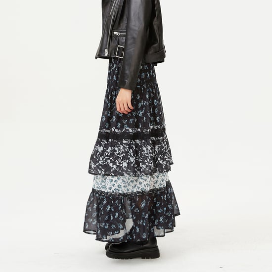 Long tiered ruffle printed skirt - Image 4