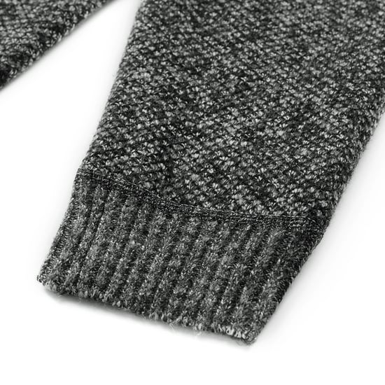 Men's Cardigan with Two Pocket Button Stand-Up Collar Cardigan for Winter Dark Grey - Image 6