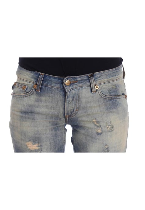 Jeans Bootcut Slim Fit de Algodón Lavado Azul para Mujer Cavalli - Image 5