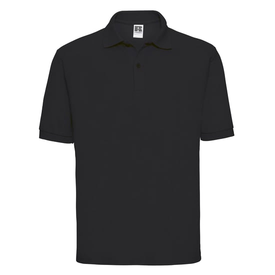 Russell Mens Polycotton Pique Polo Shirt (Black) - Image 1