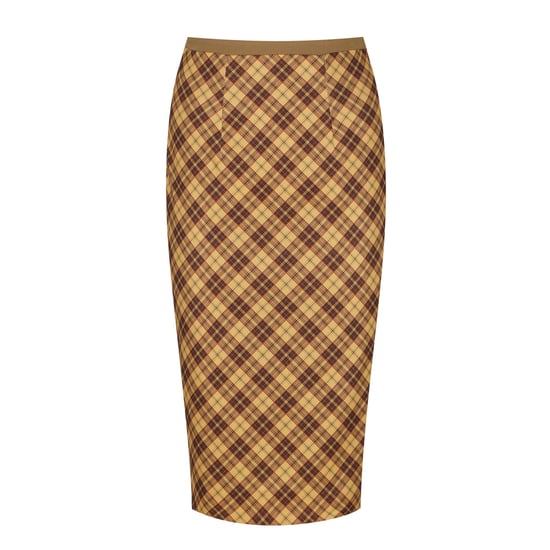 Falda midi entallada estampada con cremallera - Image 1