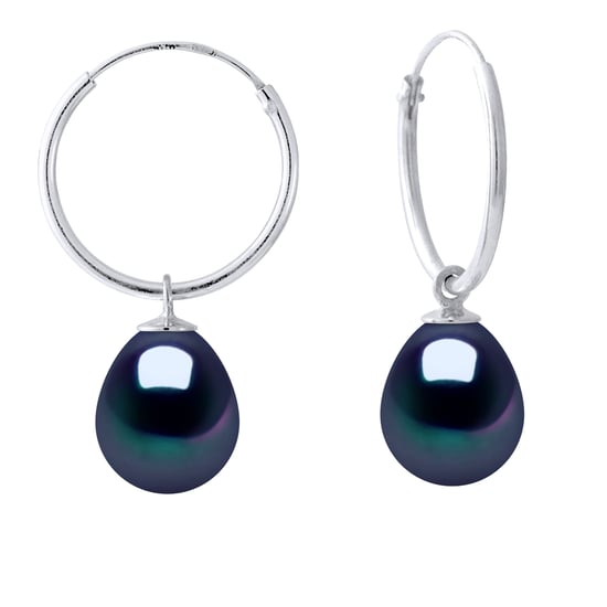Earrings of Silver 925 Rhodium plated and Real Freshwater Pearls Pear 8-9 mm - Image 1