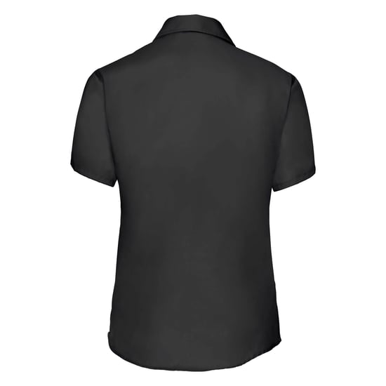 Russell Collection Ladies/Womens Short Sleeve Ultimate Non-Iron Shirt (Black) - Image 2