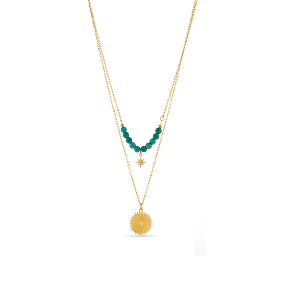 Collar Luxenter de Turquesa acabado en oro amarillo de 18K- Nanra - Image 1