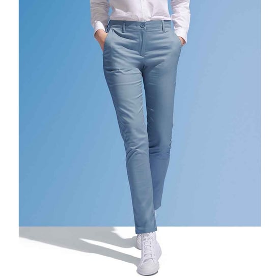 SOLS Womens/Ladies Jared Stretch Suit Trousers (Creamy Dark Blue) - Image 3