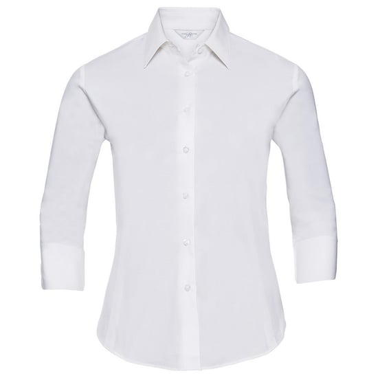 Russell Collection Womens/Ladies Easy-Care Fitted 3/4 Sleeve Formal Shirt (White) - Image 1