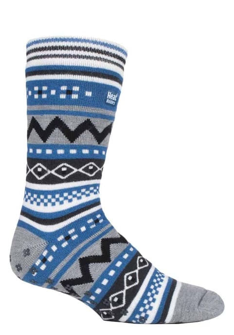 Calcetines térmicos antideslizantes para hombre con dibujo nórdico y pinzas de agarre - Image 1