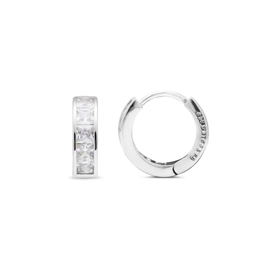 Pendientes Luxenter, essential de plata de ley 925 y circonita brillante con acabado en baño de rodio - Image 1