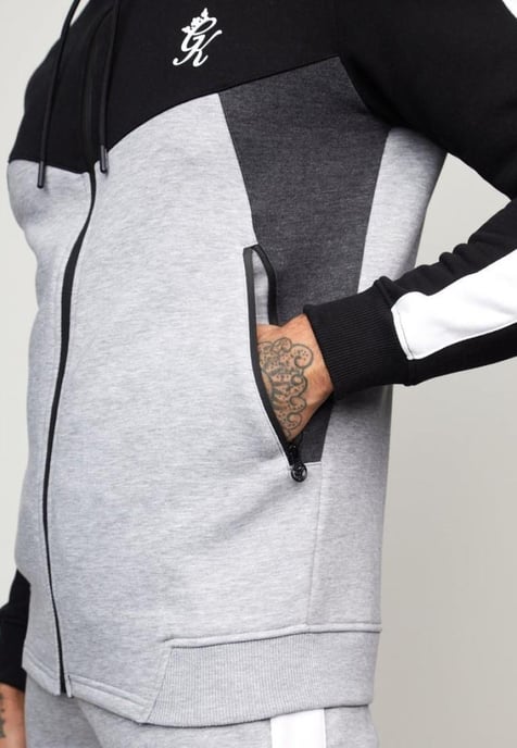 Gym King Koen Sudadera con cremallera para hombre Negro/Gris - Image 4