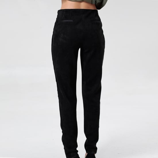 Straight suede and satin pants - Image 3