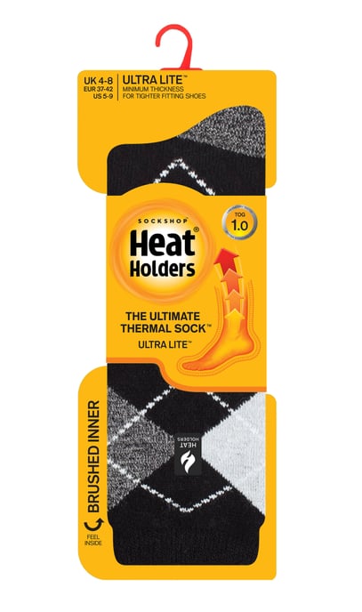 Heat Holders - Calcetines térmicos de mujer Ultra Lite con diseño de hilo interior cepillado - Negro/ Gris (Valletta) - Image 2