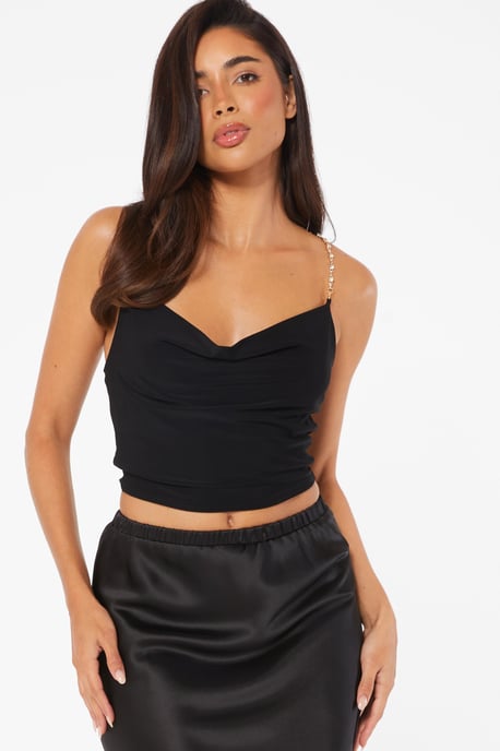 Black Chain Crop Top