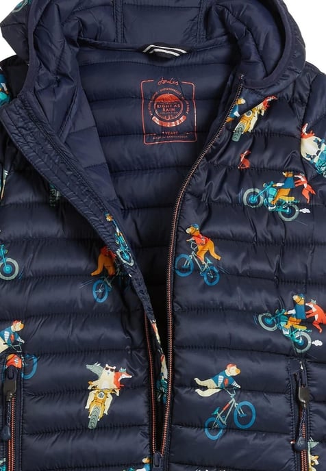 Chaqueta motera con animal en azul marino Cairn para niños de Joules - Image 3