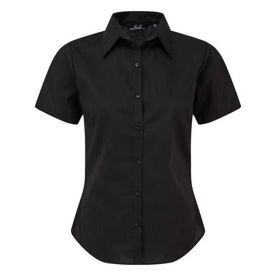 Premier Short Sleeve Poplin Blouse / Plain Work Shirt (Black) - Image 1