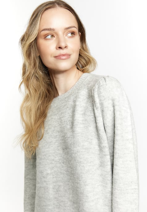 Dreimaster knitted dress women light grey melange - Image 5
